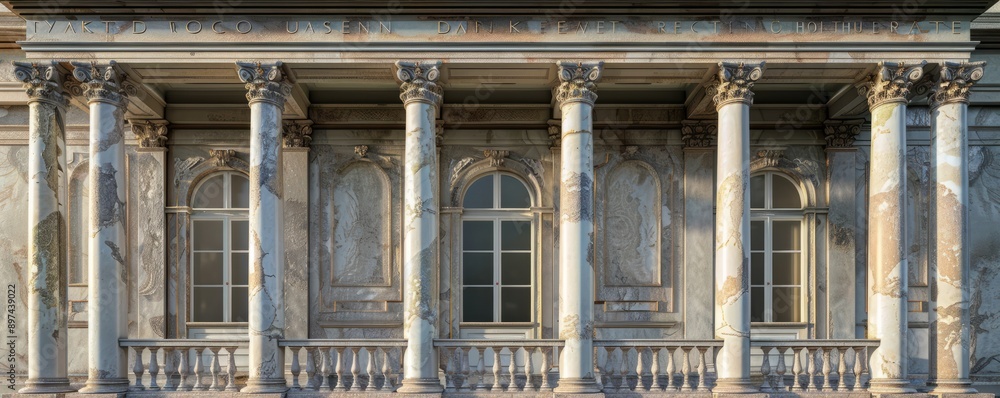 Facade with Corinthian columns, 4K hyperrealistic photo Facade with Corinthian columns, 4K hyperrealistic photo