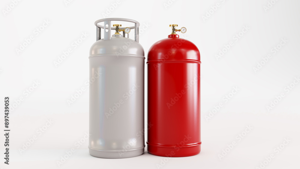 Realistic gas metal cylinders, Gas tank set. Natural gas, Realistic gas metal cylinders, Gas tank set. Natural gas,