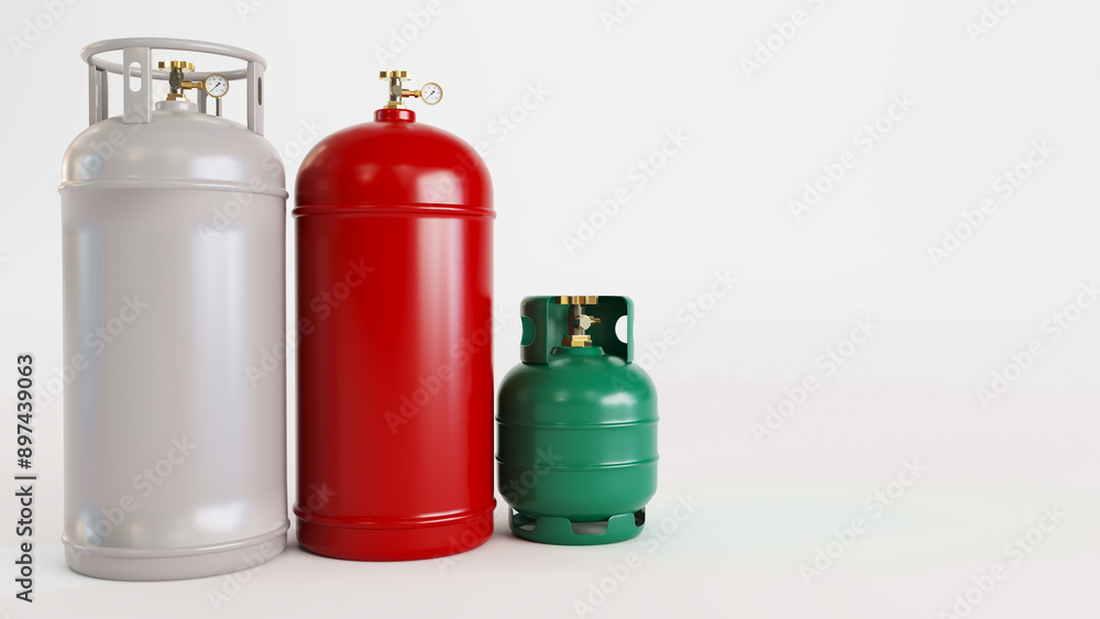 Realistic gas metal cylinders, Gas tank set. Natural gas, Realistic gas metal cylinders, Gas tank set. Natural gas,