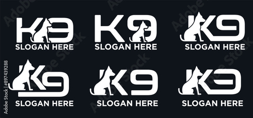  k9 dog logo design, police dog training logo, guard dog.