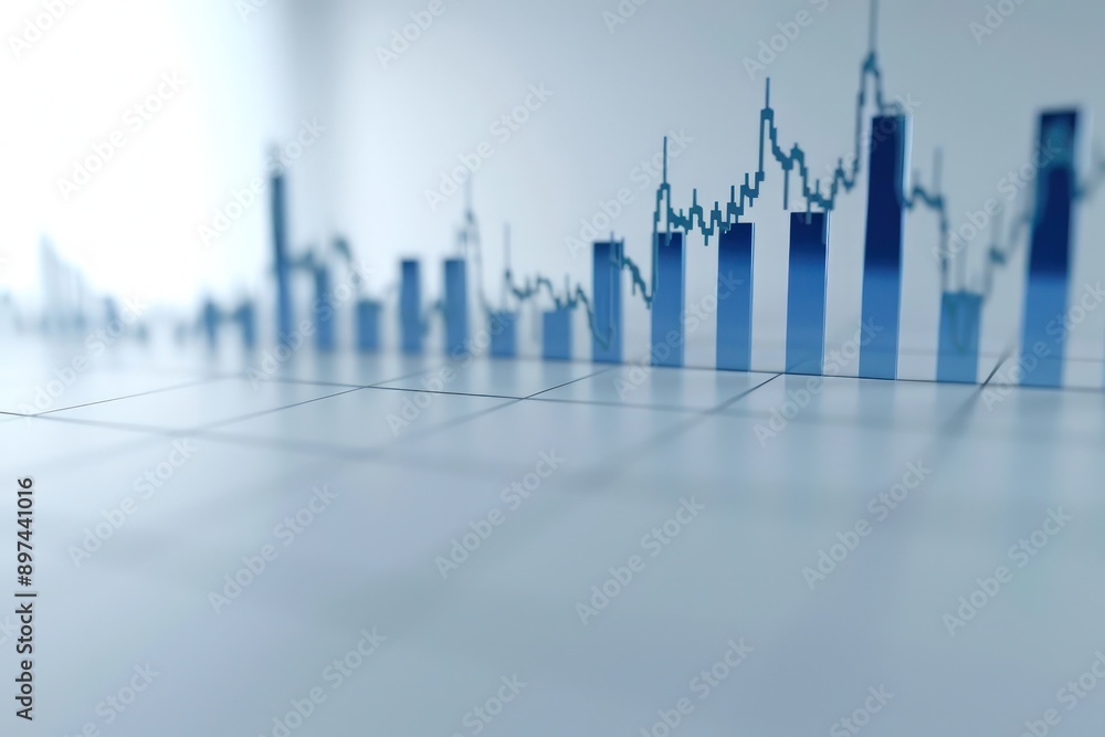 Clean white surface featuring a bar chart with a dramatic rise in stock prices, reflecting strong market performance. Clean white surface featuring a bar chart with a dramatic rise in stock prices, reflecting strong market performance.