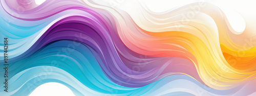 Colorful Abstract Curves and Fluid Shapes in a Dynamic Creative Design - Vibrant Artistic Background