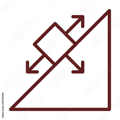 Friction Vector Line Maroon Icon Design