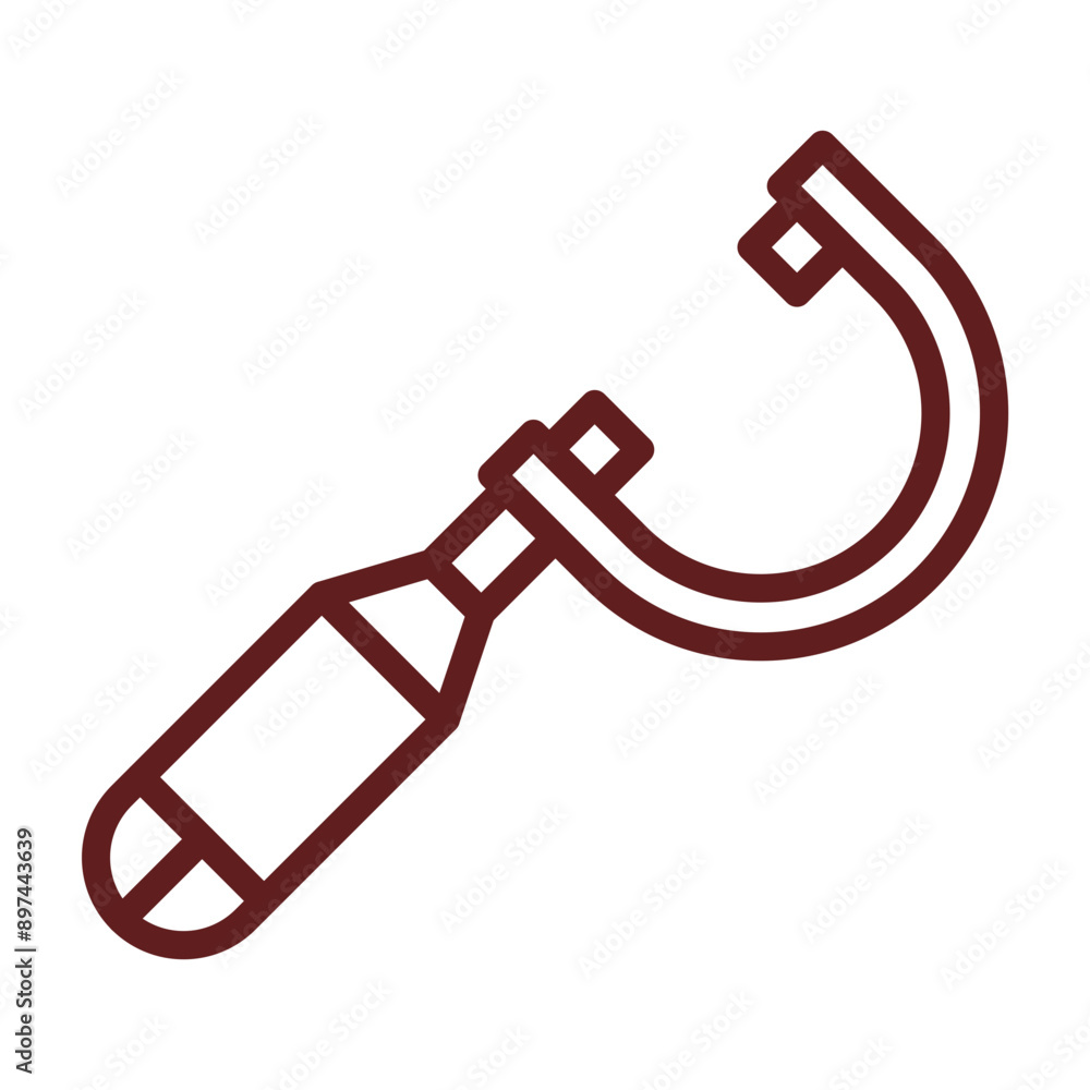 Screw Gauge Vector Line Maroon Icon Design