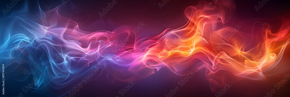 Vivid swirling abstract smoke pattern with vibrant colors on a dark background, ideal for creative projects. Vivid swirling abstract smoke pattern with vibrant colors on a dark background, ideal for creative projects.