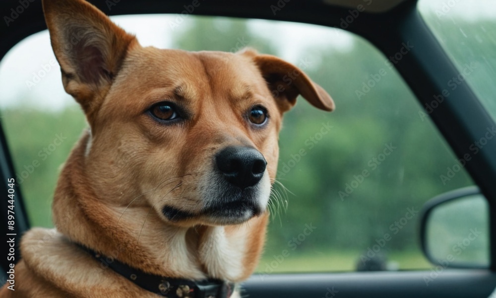Dog Looking Out Car Window