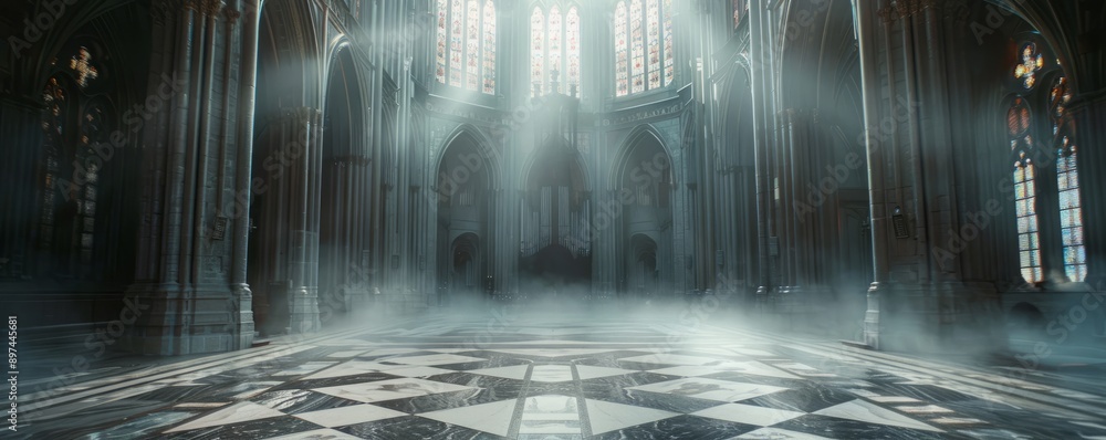 Gothic Cathedral Interior, 4K hyperrealistic photo Gothic Cathedral Interior, 4K hyperrealistic photo