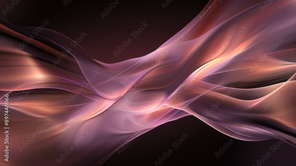 Energetic pink and orange waves flowing on a dark abstract background, evoking a dynamic sense of movement Energetic pink and orange waves flowing on a dark abstract background, evoking a dynamic sense of movement