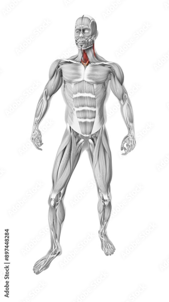 Sternocleidomastoid muscles in the human muscular system Sternocleidomastoid muscles in the human muscular system