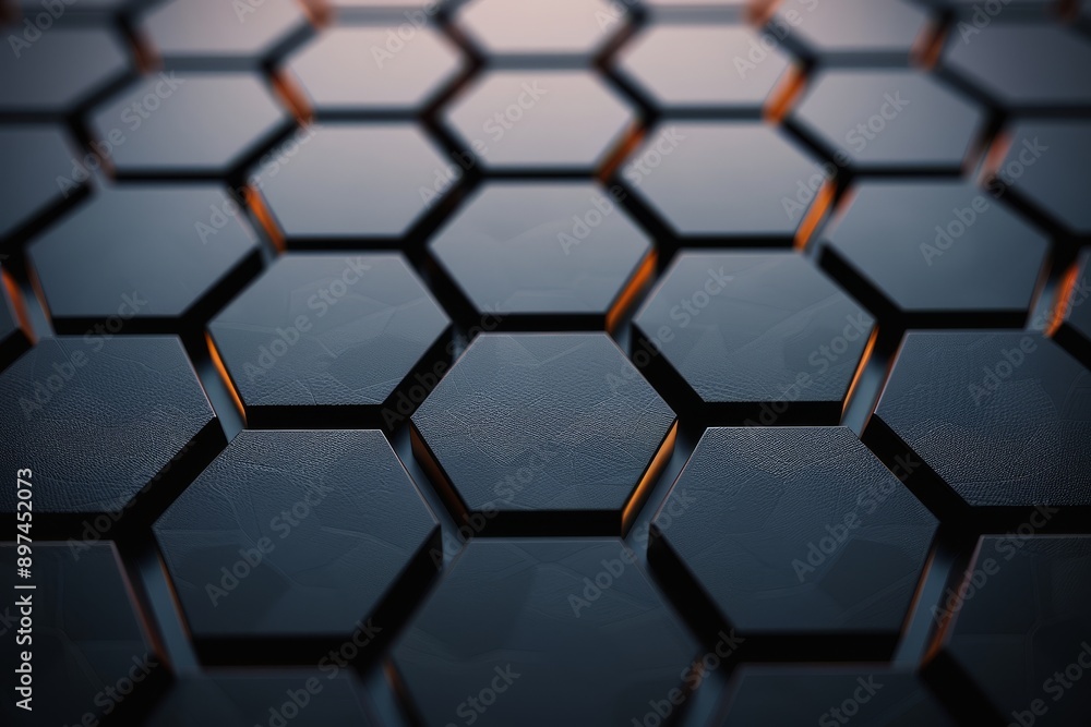 A close up of a black hexagonal tile A close up of a black hexagonal tile