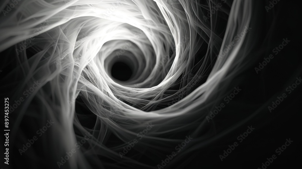 Obraz premium Geometric Chaos: 3D Abstract Lines Twisting and Spiraling into Orderly Patterns