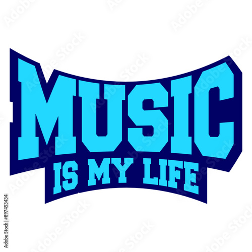 Music Is Life Techno Club DJ Party Letters Saying Quote Text Bass Sound Love Icon Symbol Cool Hard Style Trance Electro Jumpstyle Raver Dance Disco Festival Live Concert Logo Design