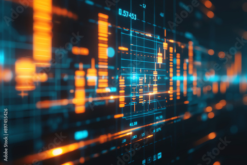 Wallpaper Mural Tracking currency strength over time, graphs and clocks overlay, bright digital interface, precise and informative setting Torontodigital.ca