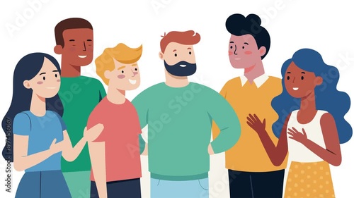 animated group of people