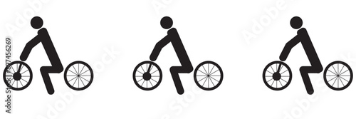  A bicycle icon for an urban environment. A modern bike, a set of icons. Bicycle parking on a special territory. 