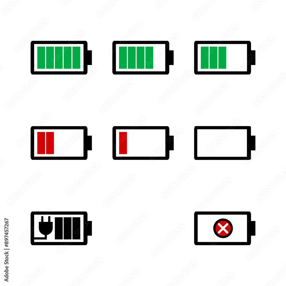 Battery icon set Battery icon set