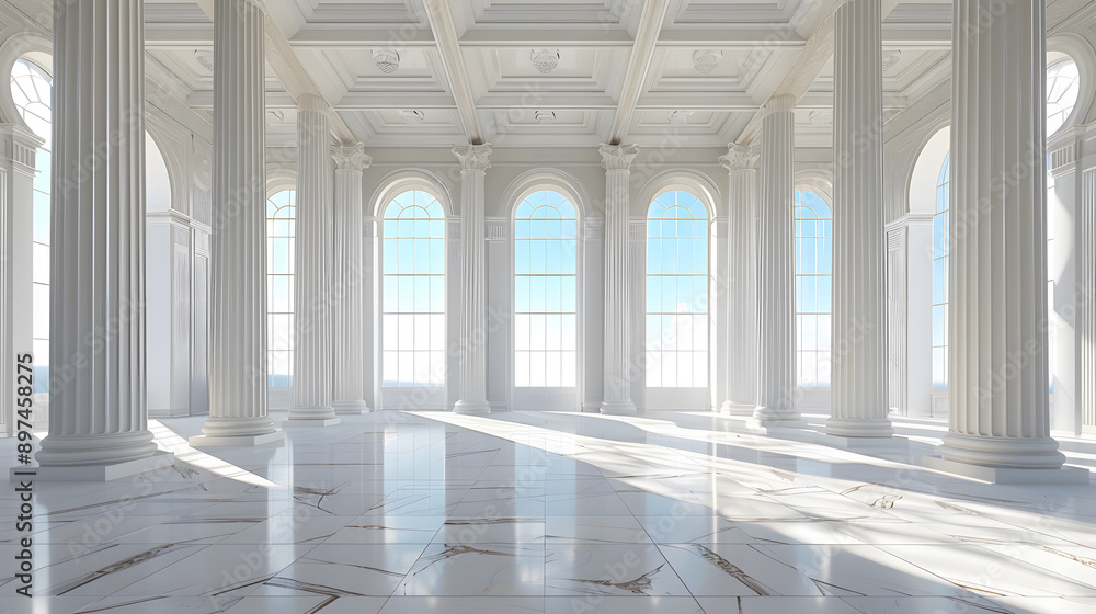 Obraz premium Modern spacious and bright lobby