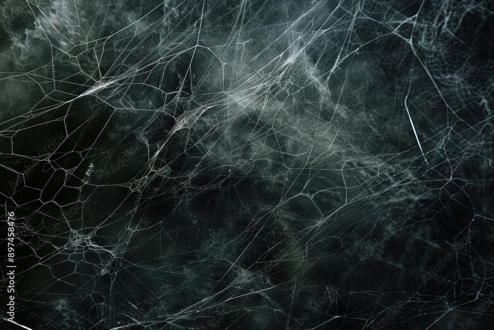 Spider web covering dark grunge background with textured effect Spider web covering dark grunge background with textured effect