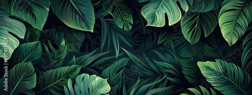 Wallpaper Mural Tropical Leaf Background Torontodigital.ca