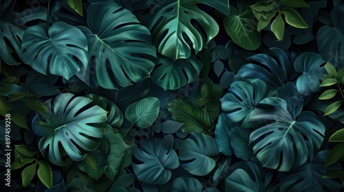 Wallpaper Mural Tropical Leaf Pattern Torontodigital.ca