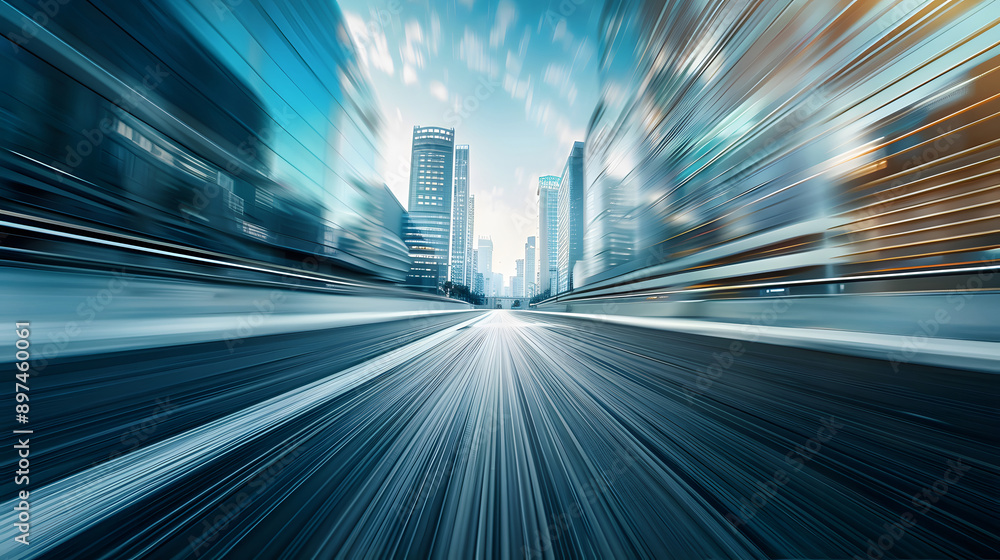 Wide road city background Wide road city background