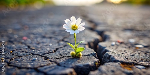 Hope Blooms Through Cracks, Close-Up, Macro, Flower, Resilience , growth, nature