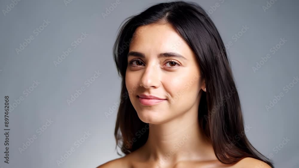 Portrait of a young woman against gray background Portrait of a young woman against gray background