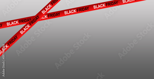 Black Friday inscription on white ribbon background stock sale close-up photo