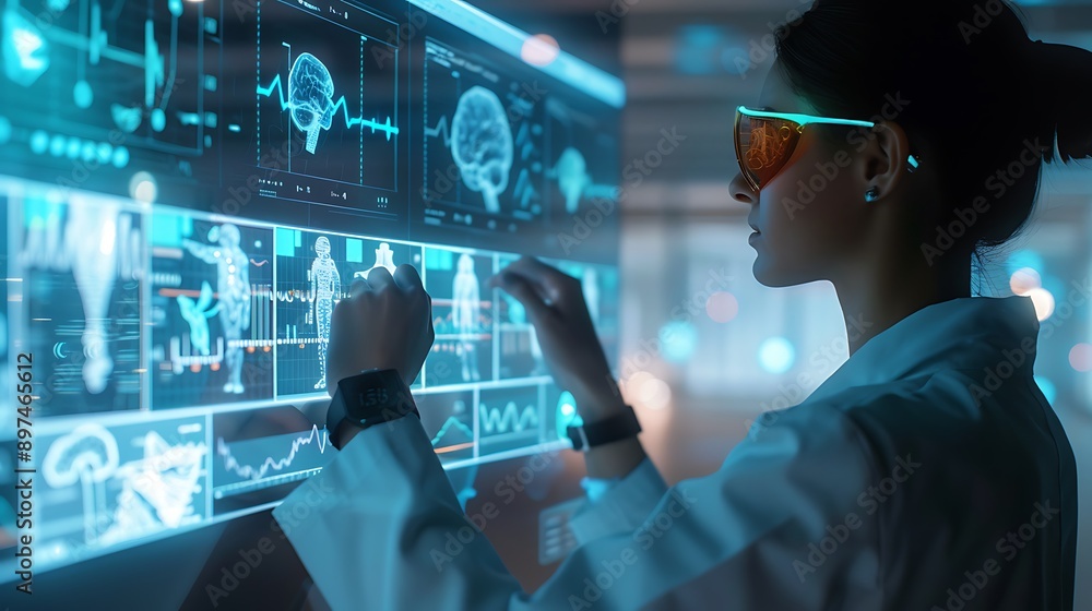 person typing on a virtual screen person typing on a virtual screen