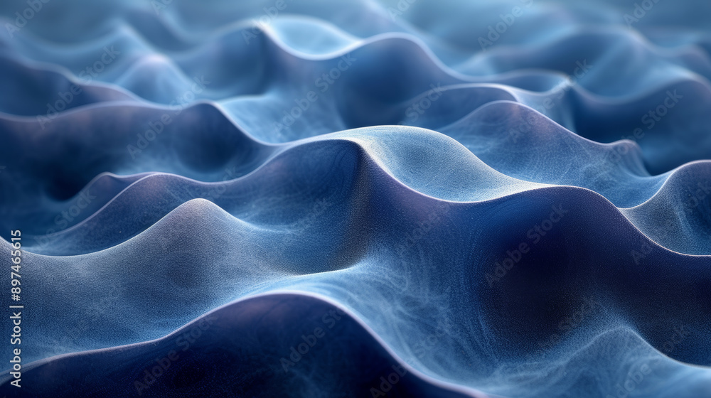 Obraz premium Abstract blue waves texture, digital art, artistic