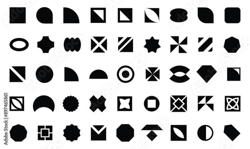 Abstract geometric basic shape silhouettes. abstract Iconography. Flat vector icon. Geometric elements.