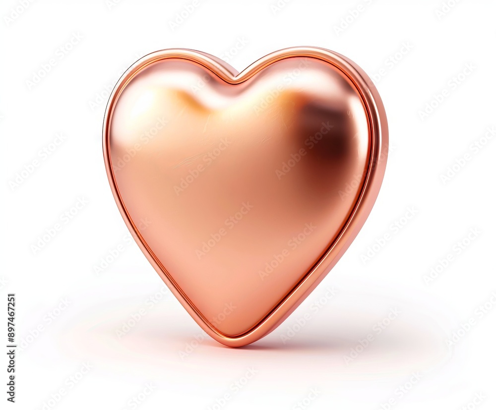 A shiny metallic heart on a white background. A shiny metallic heart on a white background.