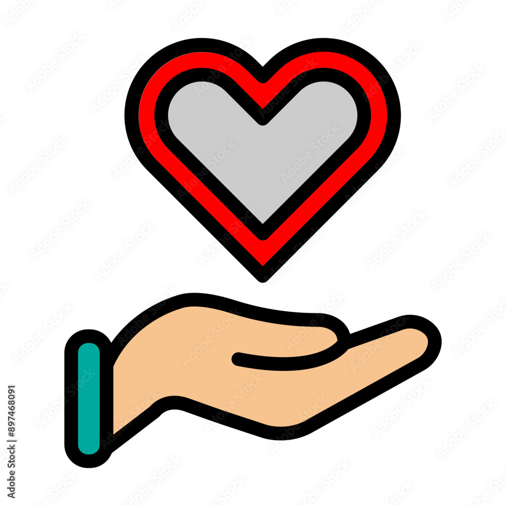 Hands with heart Vector Filled Icon Design Hands with heart Vector Filled Icon Design