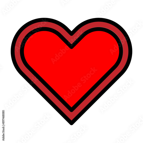 Heart Vector Filled Icon Design