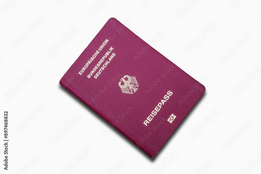 German passport isolated on a white background German passport isolated on a white background
