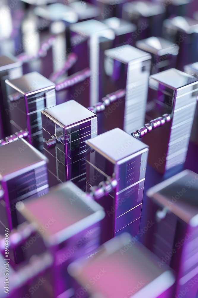 Close-up of 3D silver blocks creating a stock market uptrend, showcasing business growth on a purple background. Close-up of 3D silver blocks creating a stock market uptrend, showcasing business growth on a purple background.
