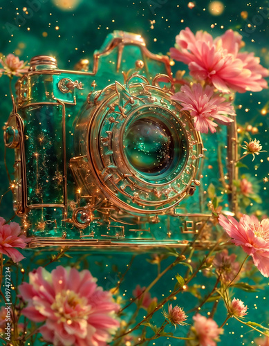 Wallpaper Mural Abstract stylish photo camera. Generative AI Torontodigital.ca