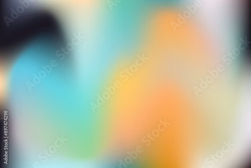 Orange teal green pink abstract grainy gradient background noise texture effect summer poster design