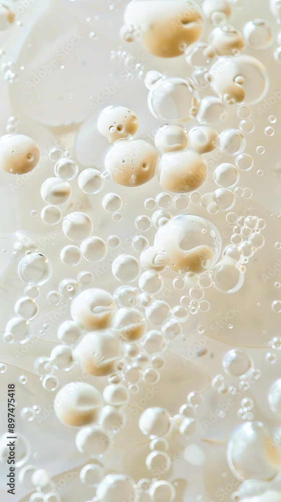 A close up of bubbles in a liquid. A close up of bubbles in a liquid.