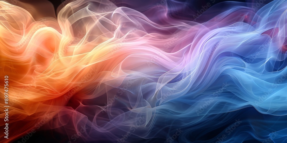 Obraz premium The abstract smoke with vibrant colors is dynamic and lively, ideal for artistic and creative projects