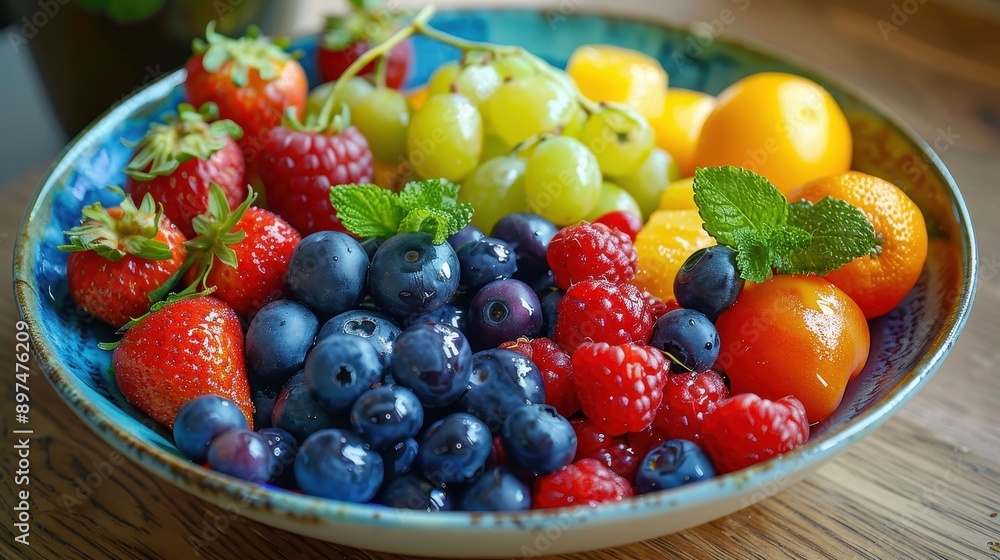 Vibrant Breakfast Bowl Bursting with Colorful Fruits and Vegetables for a Nutrient-Rich Diet Vibrant Breakfast Bowl Bursting with Colorful Fruits and Vegetables for a Nutrient-Rich Diet