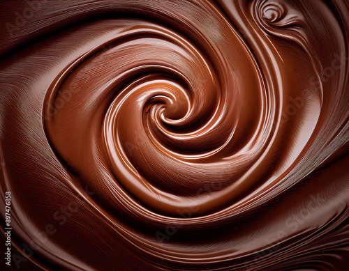  Chocolate Texture Swirl- A rich, brown background with swirling patterns of chocolate. _1(116) photo