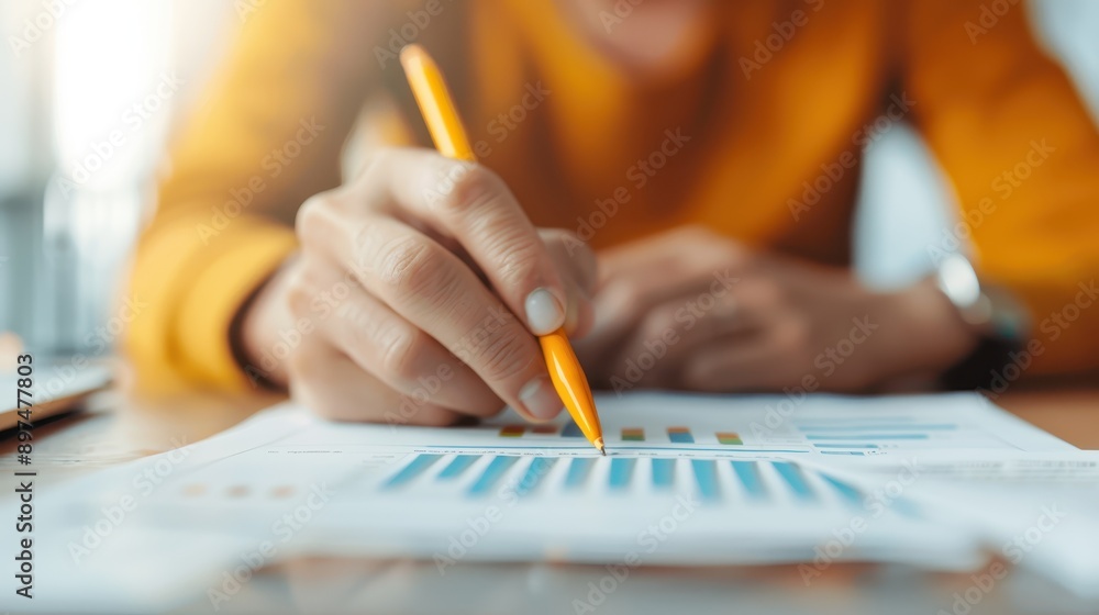 A close-up of an individual writing on paper, featuring detailed graphs and charts, indicating analysis and reporting activities in a bright and focused environment. A close-up of an individual writing on paper, featuring detailed graphs and charts, indicating analysis and reporting activities in a bright and focused environment.
