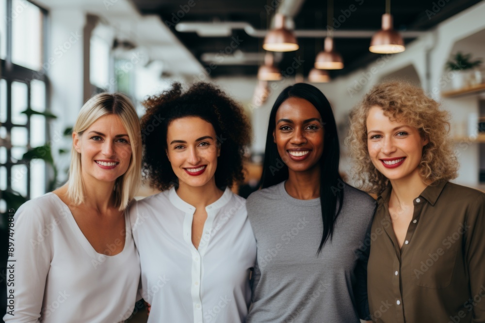 Portrait of a smiling group of businesswomen in office Portrait of a smiling group of businesswomen in office