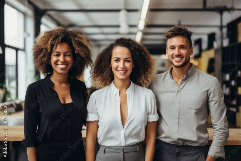 Fototapeta premium Portrait of a smiling group of businesswomen in office