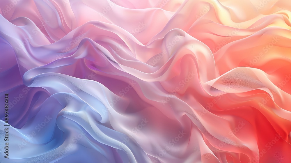 Fototapeta premium Vibrant abstract waves of pastel colors blending seamlessly, creating an ethereal and soothing visual experience.