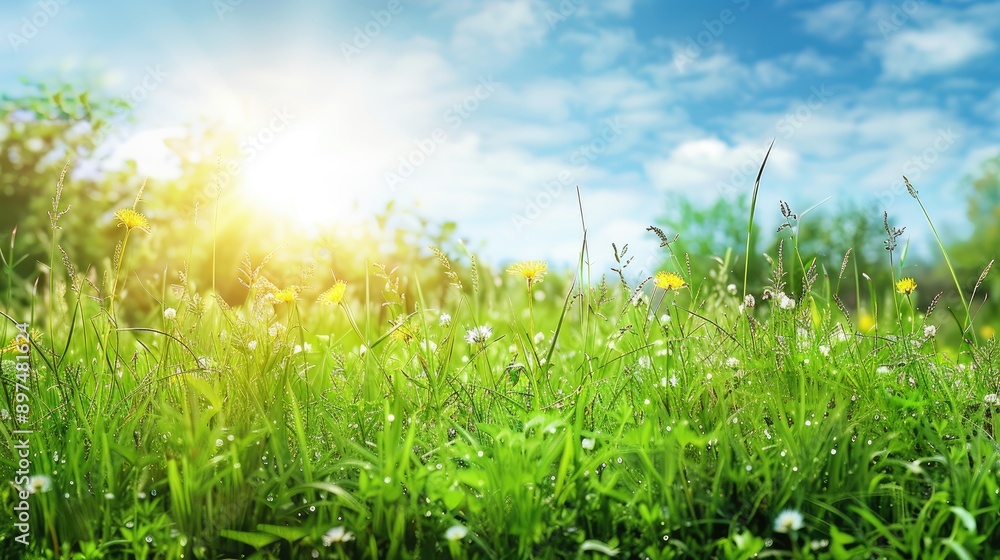 Sunny Summer Day Meadow with Copy Space Sunny Summer Day Meadow with Copy Space
