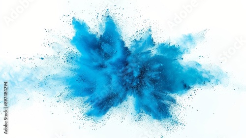 A blue explosion of powdery dust is in the air