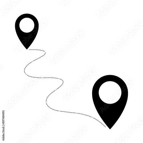 single route tracking icon symbol. vector illustration