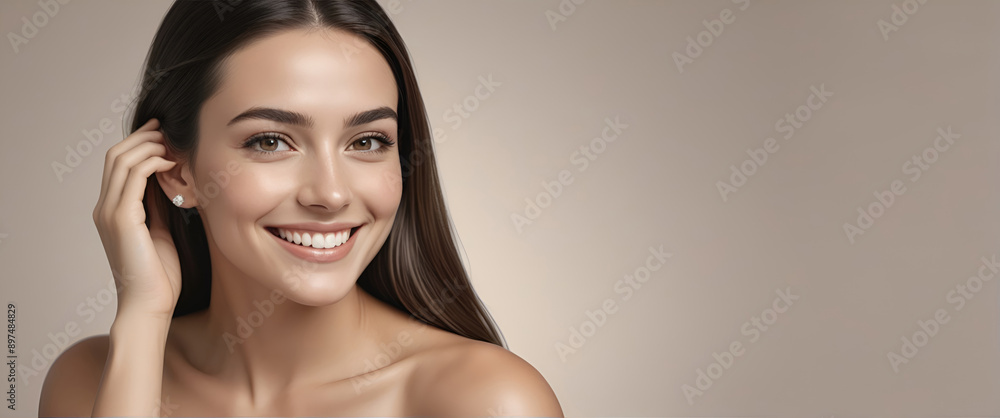 Beautiful female young model with perfect natural skin. Natural beauty, cosmetics, skin care concept Beautiful female young model with perfect natural skin. Natural beauty, cosmetics, skin care concept